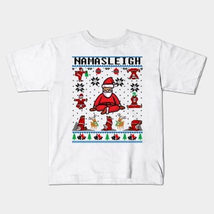 Namasleigh Yoga Funny Christmas Sweater Kids T-Shirt